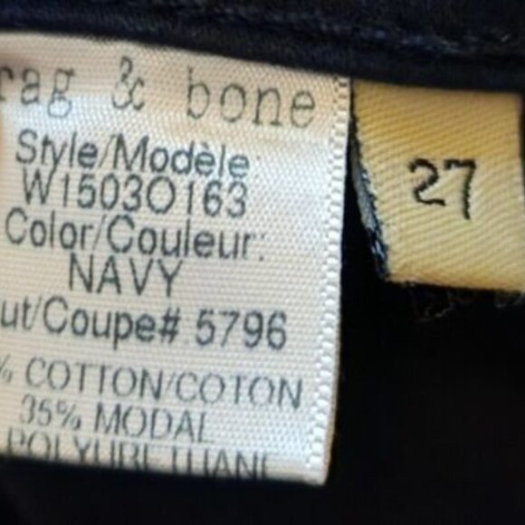 Rag & Bone Dark Navy Blue Leggings Skinny Jeans Womens Size 27 - Picture 8 of 8